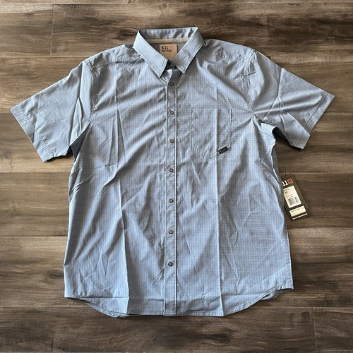 511 Tactical Aerial SS Men Shirt Size Medium Snap Button Blue
