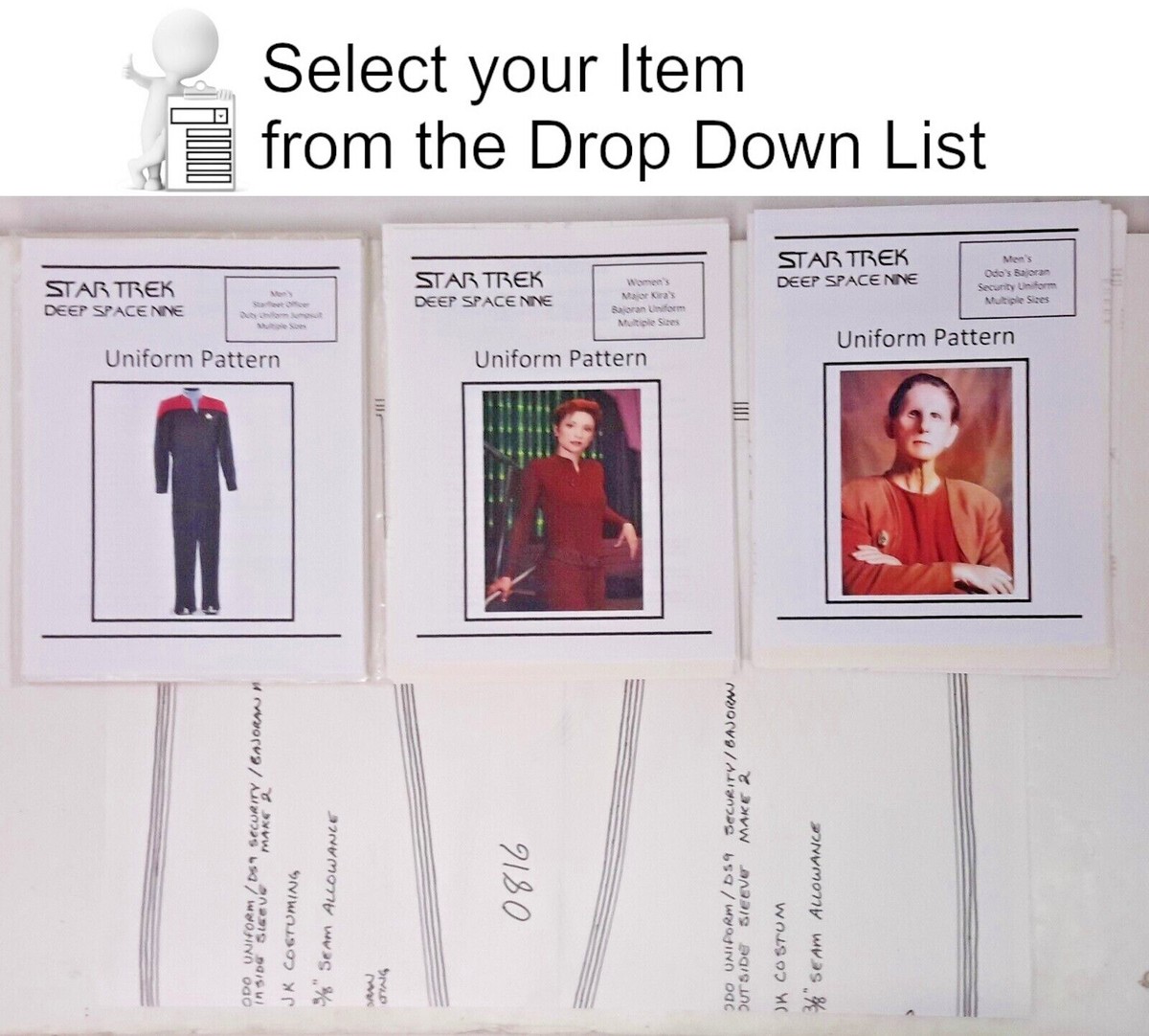 Vintage Star Trek Deep Space Nine/Voyager Uniform Pattern -- Your