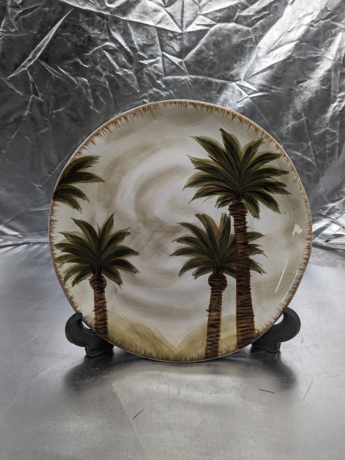 Fiji for Z Gallerie Hand Painted Palm Tree Salad / Luncheon