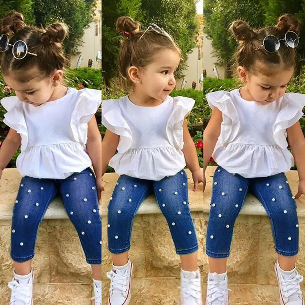 Fashion Blogger Baby Kids Girls Outfits Top T-shirt +Flare Pants Clothes  Set | eBay