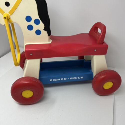 Vintage 1976 Fisher Price Riding Horse Toddler Ride On Toy #978 Pull Pony - Picture 6 of 7