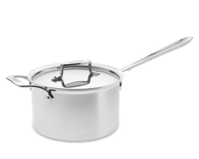 All-Clad D5 Polished Stainless Steel 5-Ply NONSTICK 4-qt sauce Pan with Lid