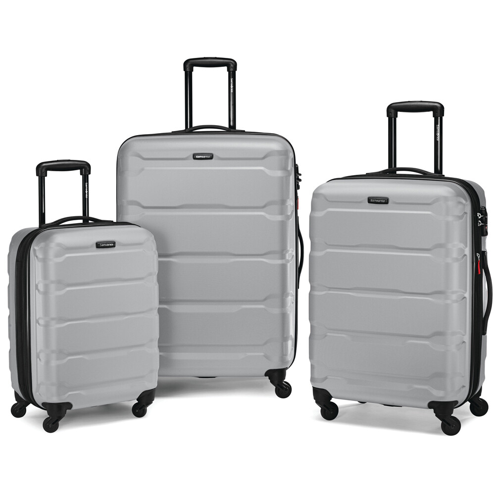 Samsonite Omni Hardside Spinner Suitcase Luggage, Silver - 20" / 24" / 28"