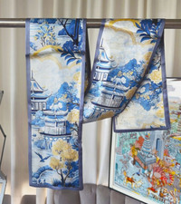 100 mulberry silk long scarf 150  16cm fashionable double-sided printed scarf