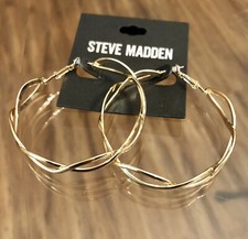 Stive Madden Gold Braided Hoops