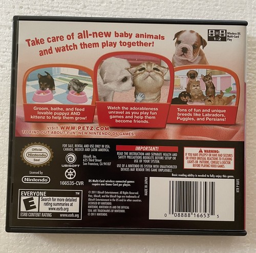 Petz: Puppyz & Kittenz (Nintendo DS, 2011) Manual Probado Ubisoft Estuche Usado en Excelente Condición - Imagen 2 de 11