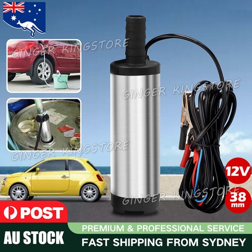 12V Aluminium Diesel Fuel Pump Submersible Transfer Vessel Water Oil Auto Car AU