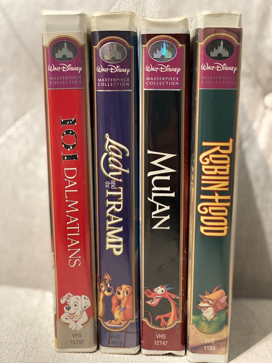 WALT Disney Home Video Masterpiece VHS LOT Robin Hood Mulan 101