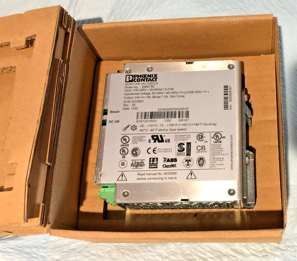 PHOENIX CONTACT QUINT-PS/1AC/24DC/5 2866750 Power Supply 115/240AC ...