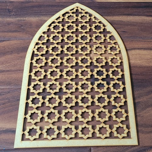 Arabic Star Grate Decorative Pointed Arch Door Screen Wall Sculpture Panel 028 - Picture 3 of 15