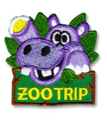 Girl Boy Cub ZOO TRIP Hippo Fun Patches Crests Badges SCOUT GUIDE Visit Tour Day