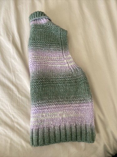 Zara Girls Green/ Purple Knit Waistcoat Sweater Vest Size 9-10 Years - Picture 4 of 4