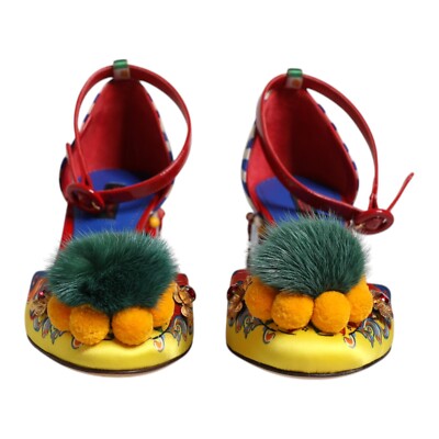 DOLCE & GABBANA Shoes Multicolor Carretto Crystal Fur
