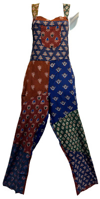SACRED THREADS boho batik patch hippy rayon OVERALLS ROMPER JUMPSUIT JUMPER 1X