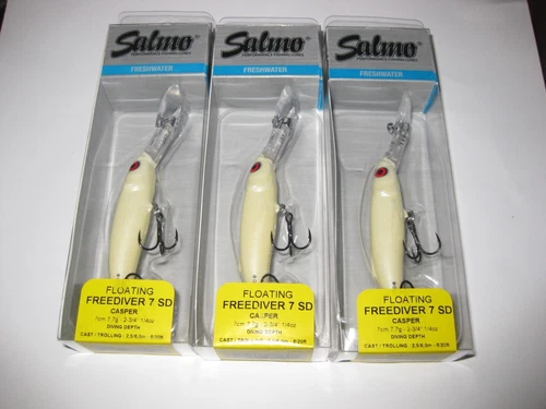 3 Salmo Freediver 7 Casper Pearl White Super Deep Runner Floating Discontinued