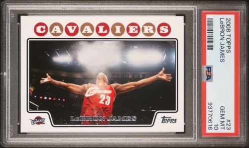 LeBron James 2008-09 Topps #23 Chalk Toss Iconic PSA 10 GEM MINT Cavs Lakers