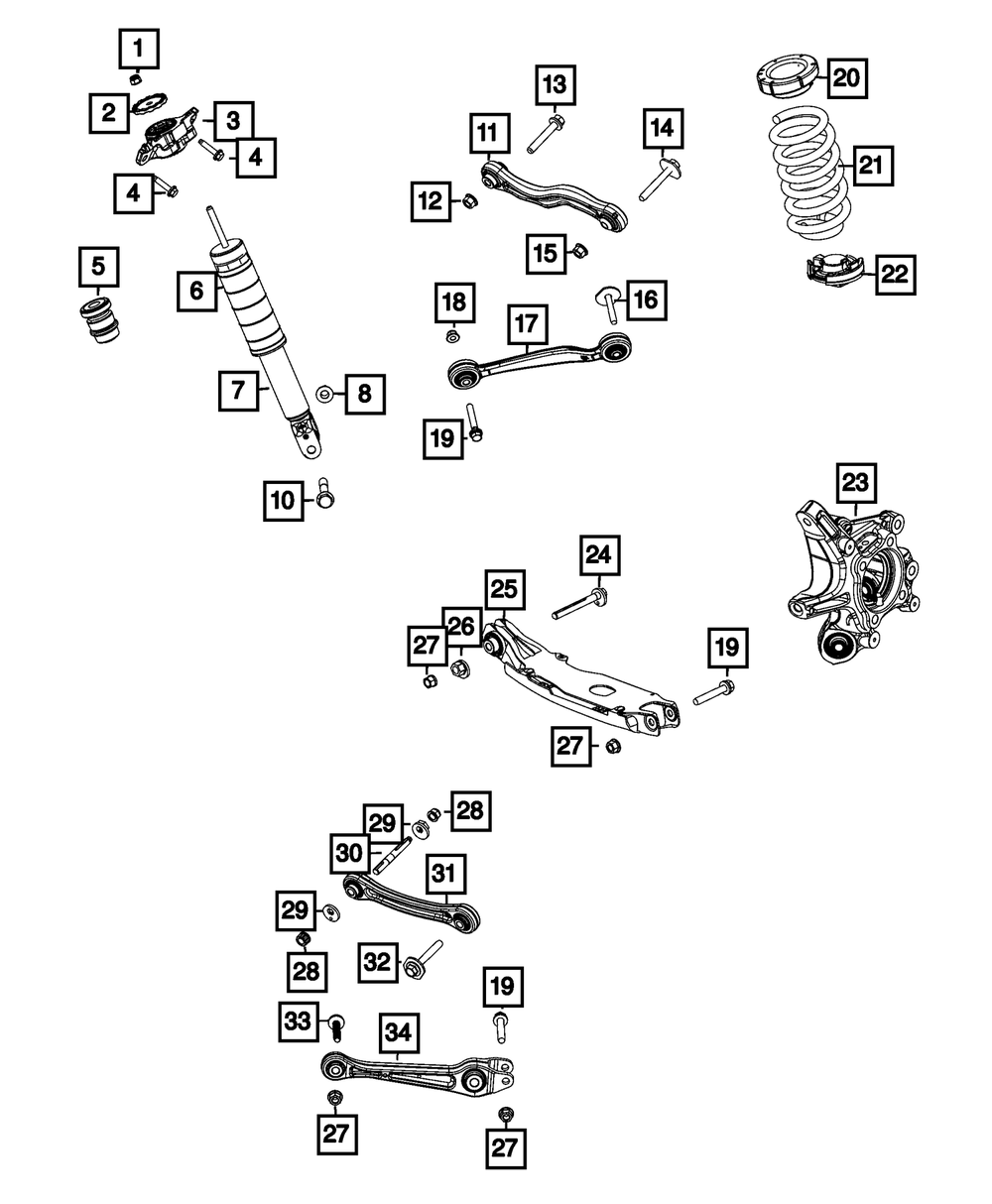 Genuine Mopar Suspension Shock Absorber Kit Left Rear 68577854AB