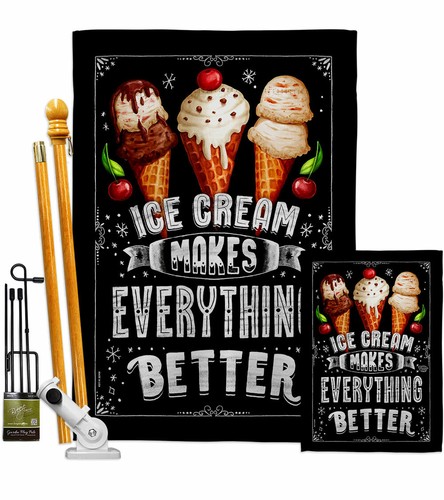 Ice Cream Better Garden Flag Vegetable Food Decorative Gift Yard House Banner - Picture 5 of 17