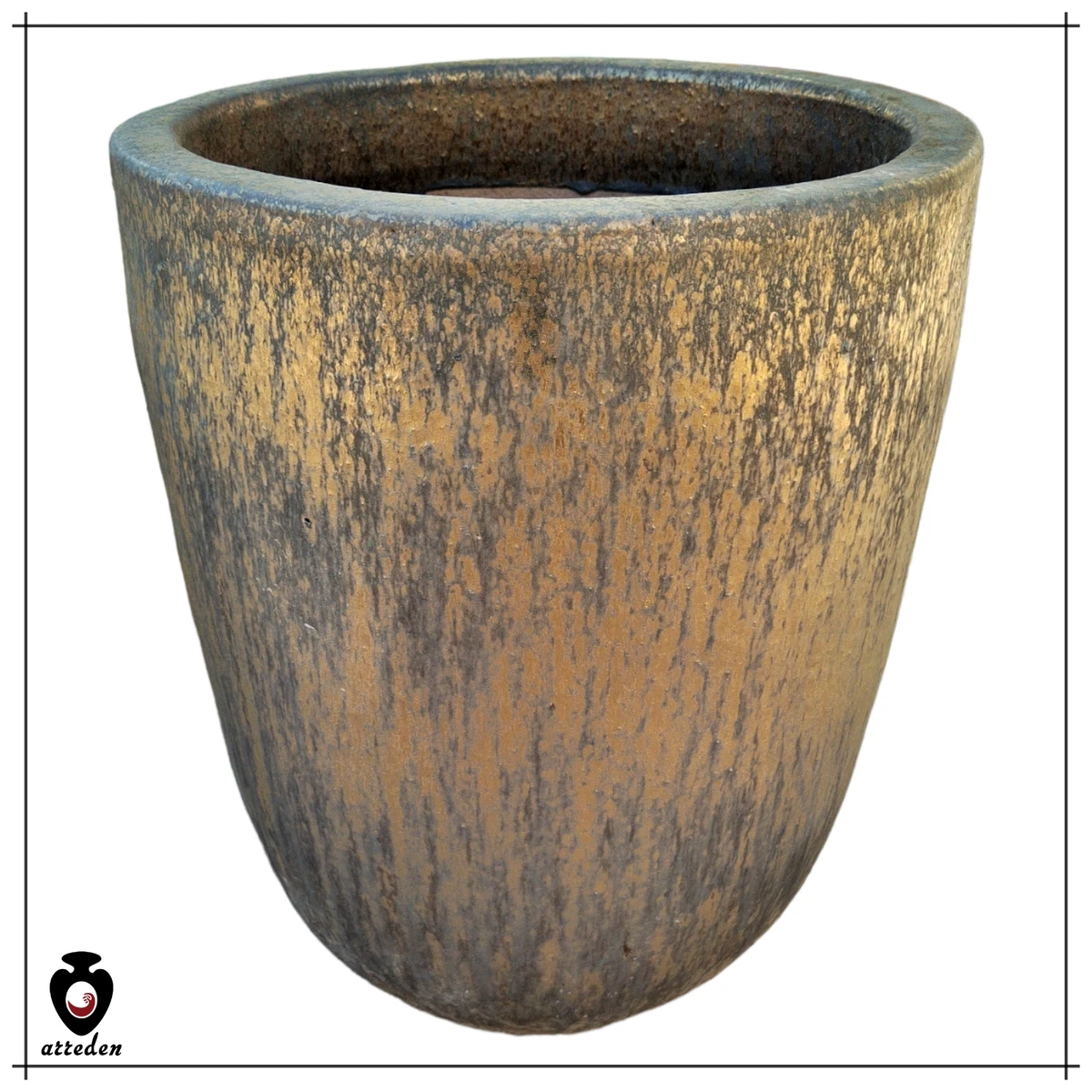 INNA-Glas Vaso In Ceramica Nero – Portavasi Conico Per Piante Da Interno (Ø32 X H27 Cm)