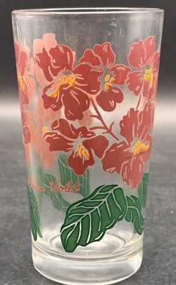 Vtg Boscul Peanut Butter Pink African Violet Glass Tumbler
