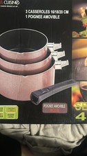 Art & Cuisine 3 Space Saving Saucepan Set With Handle - Mauve Sparkle - BNIB