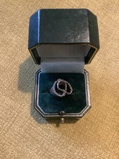 Vintage Bark Textured Modernist Brutalist Silver - Statement Ring 1976 hallmark