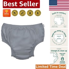 Eco-Friendly 3T Gray Swim Diaper with Triple-Layer Leak Protection for Toddlers