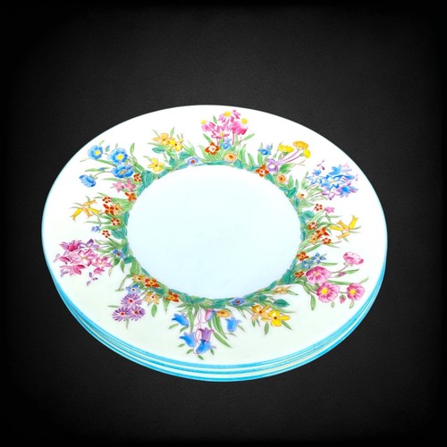 Wedgwood Prairie Flowers 8" Salad Plates SET 3 Colorful Hand Painted Porcelain - Picture 4 of 7