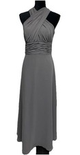 AZAZIE FIFI Steel Grey Gray A-Line Chiffon 10 Convertible Dress Maxi Bridesmaids