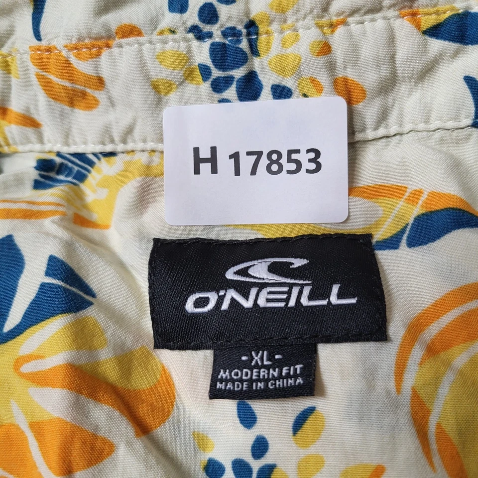 Camisa con botones O'Neill para hombre XL amarilla floral manga corta Foto 2 de 4