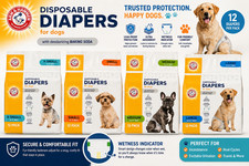 Arm Hammer Female Dog Diapers Ultra Absorbent, Sizes XS, S, M, L