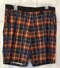 Hurley Phantom Board Shorts Men's 32 Black Red Blue Yellow Plaid