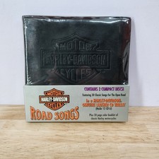 Vtg 1992 Harley Davidson Road Songs Various Artists 2 CDs With LEATHER CD Wallet