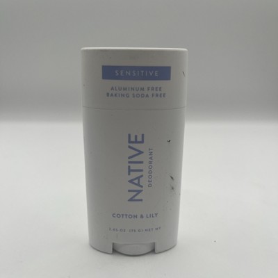 Native Deodorant Cotton & Lily Sensitive Aluminum & Baking Soda Free2.65 oz