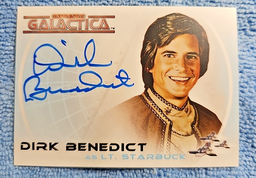 Battlestar Galactica Dirk Benedict as Lt Starbuck on Card Autograph Card