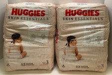 Huggies Skin Essentials Diapers, Size 3 16-28lbs , 52ct, 2 Pack