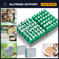 72 Pcs Alphabet Letter Stamps Set for Clay Pottery, Green Craft Tools