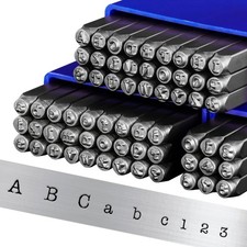 63pcs Metal Stamping Kit - Artistic Font 1/8" 3mm Metal Stamps for Jewelry M...