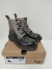 Dr. Martens AirWair 1460 Glitter J Silver Black Kids Size 2 EUC