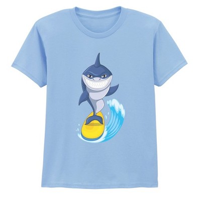 Jungen Surfender Hai Kinder T-Shirt Cartoon Ozean Welle Tierliebhaber Sommer Geschenk