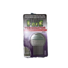 Stainless Steel Nit Free Terminator Lice Comb Micro Grooved Teeth Round Ends