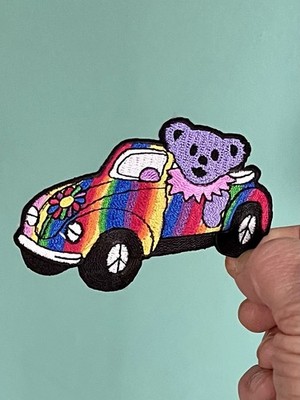Grateful Dead Iron On Patch Car Purple Bear Red Green Blue Yellow Embroidered