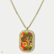 Amazing Colorful Tree of Life Pendant Necklace Chain Image Dog Tag Chain Gift De