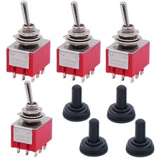 Twidec/4Pcs Mini Toggle Switch 3PDT 2 Position 9 Pins ON/ON 9PIN ON-ON