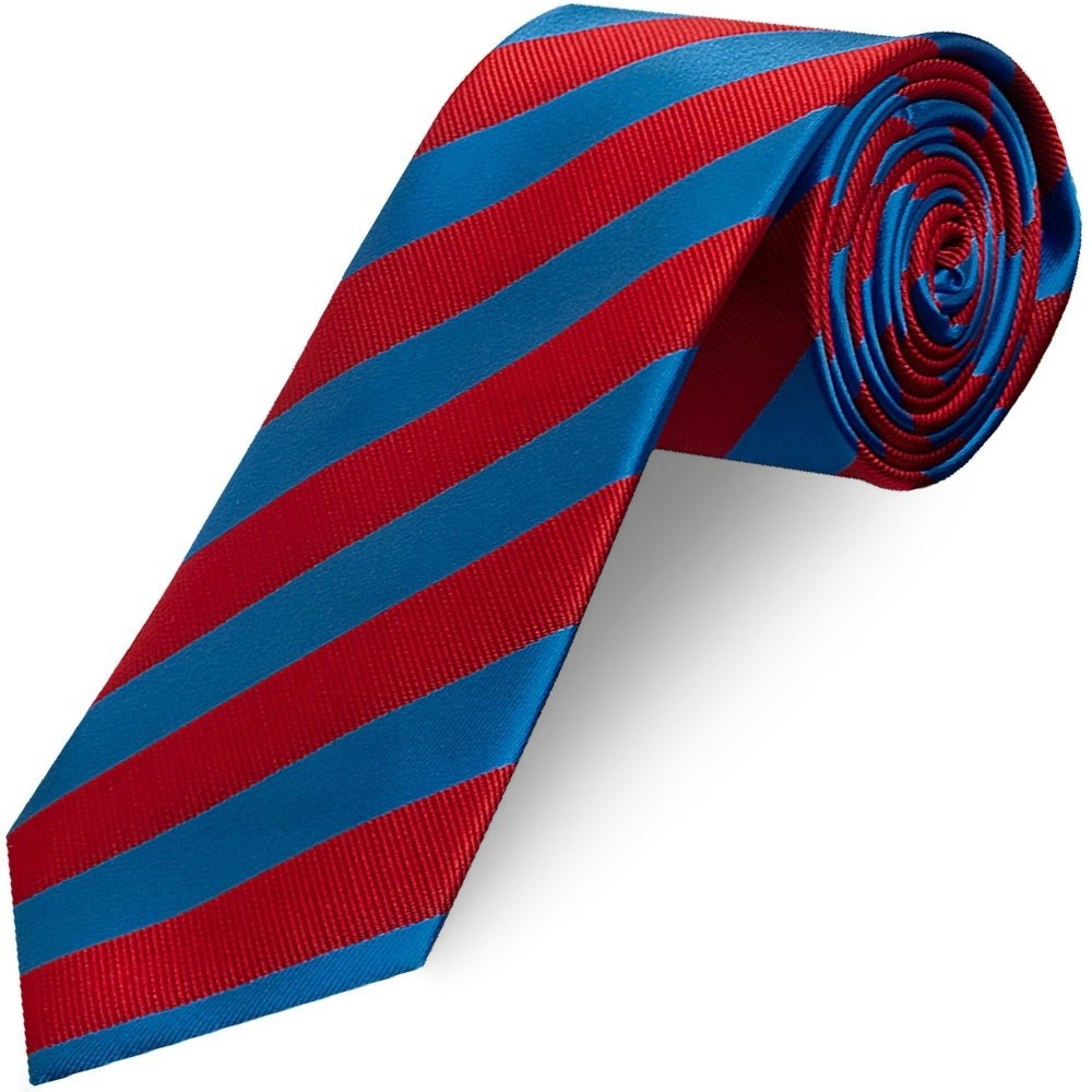 TIES R US Red and Blue Striped Classic Men's Tie Regular Tie Wedding Tie