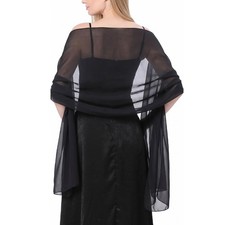 Ladiery Chiffon Shawl Wraps for Women Evening Dresses, Elegant Soft Sheer Sha...
