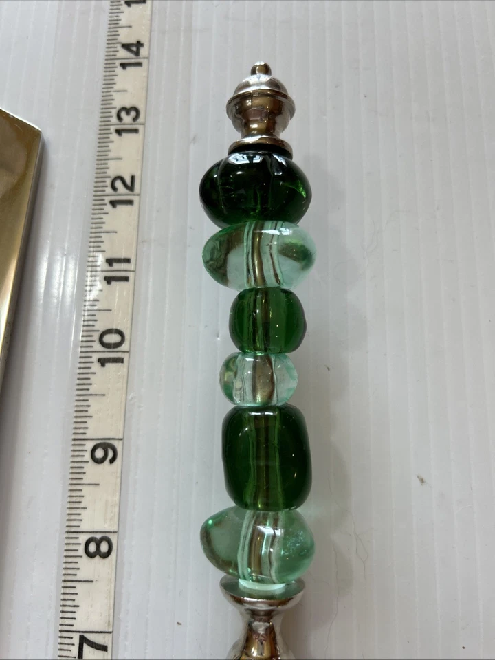 Cypress Home Dessert Service Serrated Cake Knife Wedge Pie Server Green Acrylic - Image 3 of 4