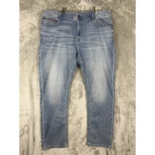 Tommy Hilfiger Mens Straight Fit Jeans Light Wash Size 38x32