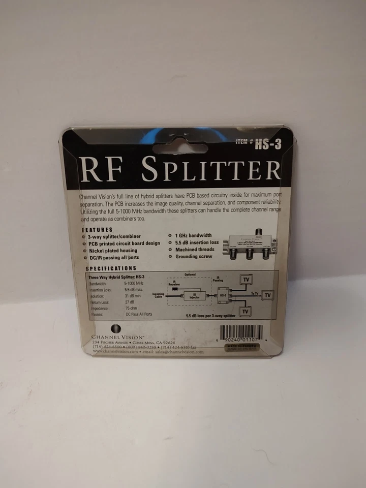 Channel Vision RF Splitter HS-3 - 3 Way Splitter - Image 4 of 4