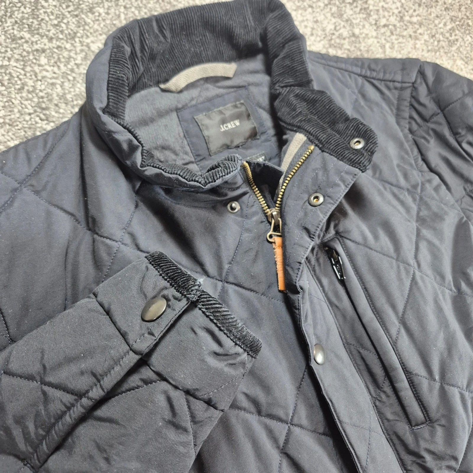 J.Crew Sussex Quilted Jacket Mens Small Navy Blue Primaloft Insulated